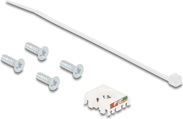 Actual product image Delock D-type RJ45 panel jack with LSA connection Cat.6A STP metal