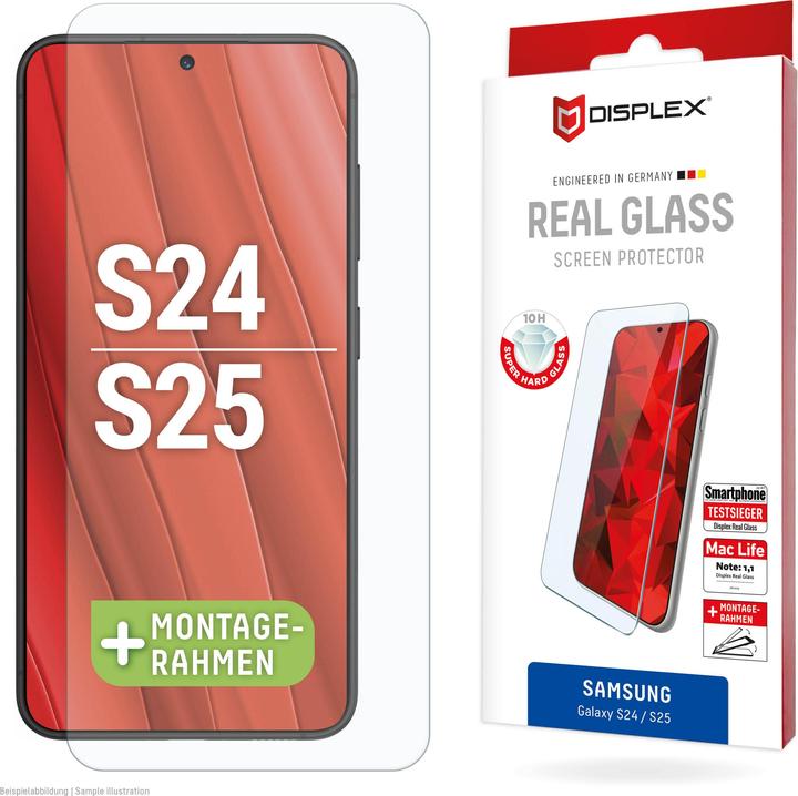 Produktbild Displex Real Glass, 2D Panzerglas (1 Stück, Samsung Galaxy S25, Samsung Galaxy S24)