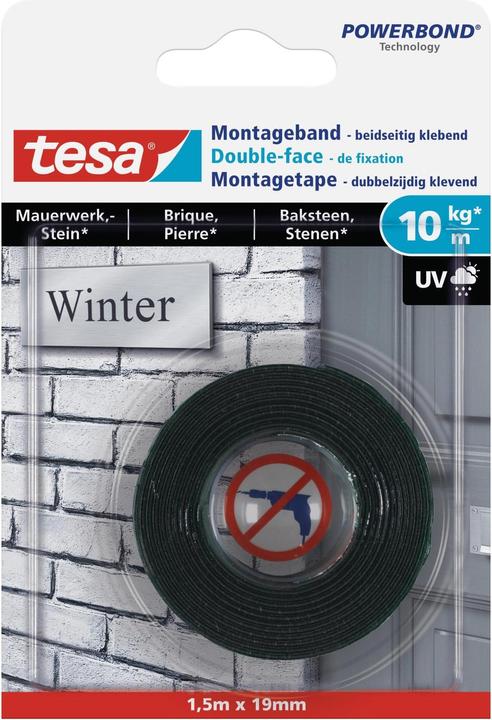 Actual product image tesa Powerbond double-sided mounting tape for brick & stone (19 mm)