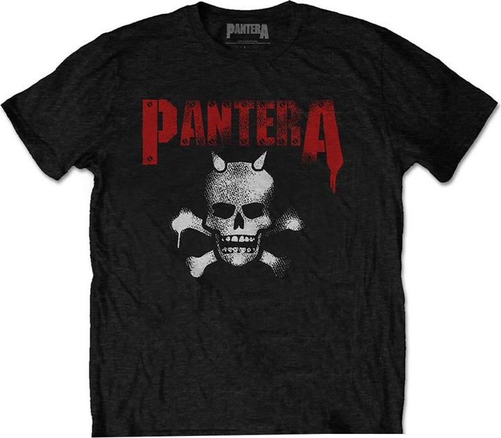 Image du produit Pantera Adulte Horned Skull Stencil Cotton Back Print TShirt (XL)