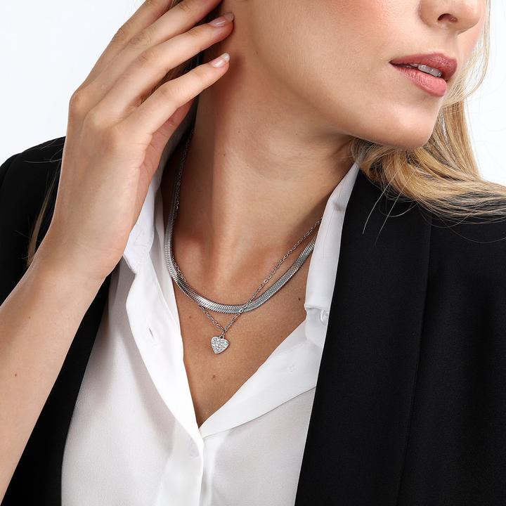 Immagine prodotto La Petite Story Collana con cuore d'amore (Acciaio inossidabile, 40 - 45 cm)