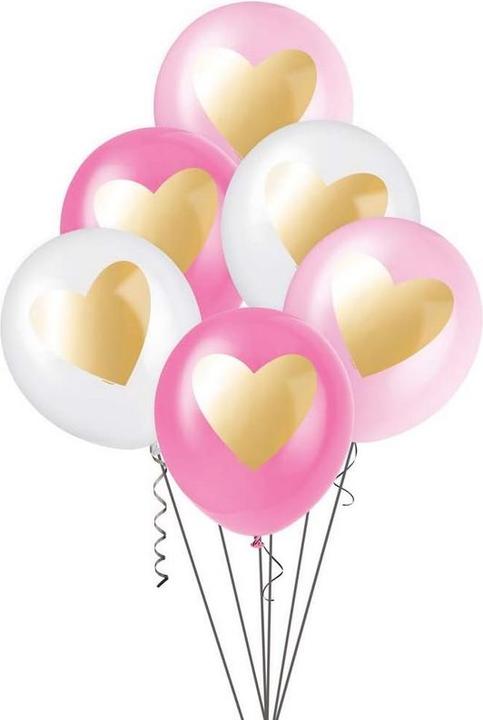 Actual product image Unique Party Latex Heart Balloons (Pack of 6) (6 x)