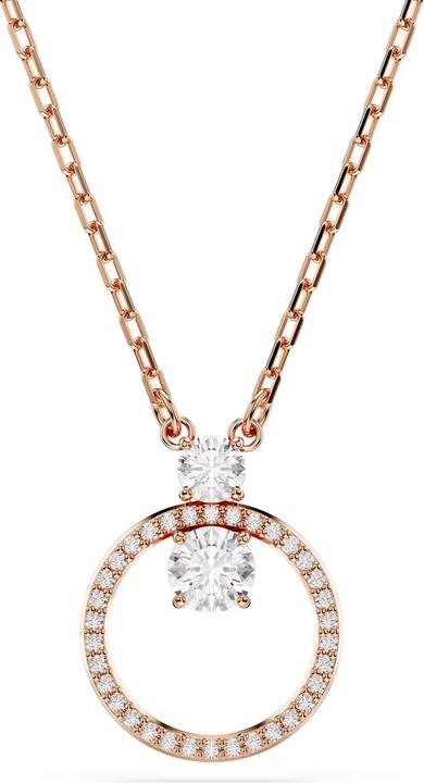 Swarovski Constella Halskette Rundschliff Weiss Roségold (Swarovski Metall, 38 cm)
