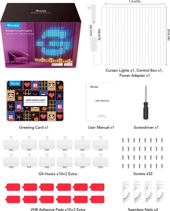Actual product image Govee Curtain of lights (2 m)