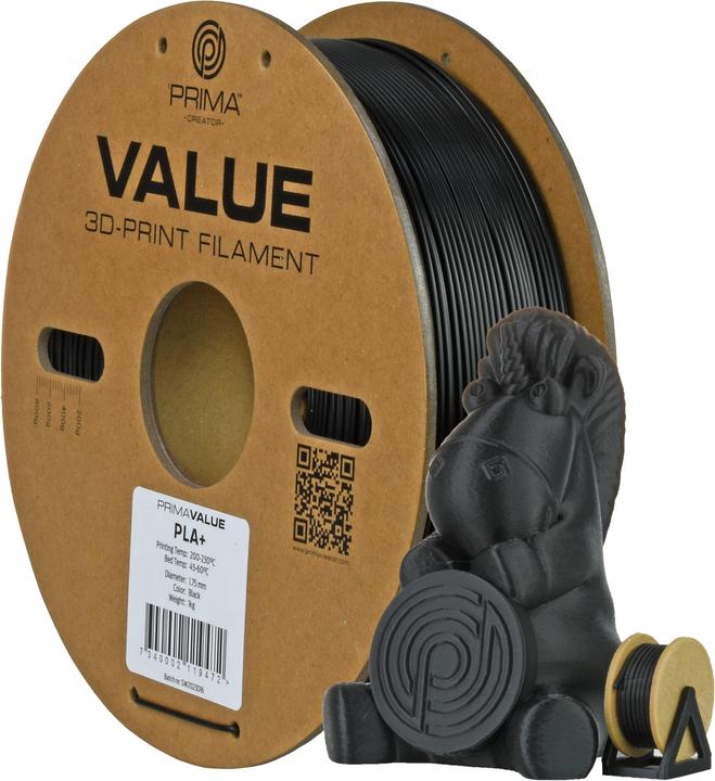 Actual product image Prima Creator PrimaValue PLA+ (PLA, 1.75 mm, 1.32 g, Black)