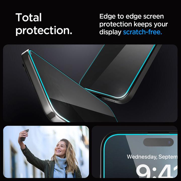 Produktbild Spigen GLAStR EZ FIT Privacy HD Entworfen fur iPhone 15 Pro Premium gehartetes Glas Displayschutzfolie