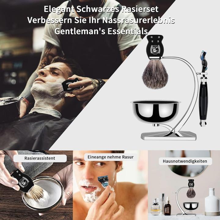 Produktbild Eravor Luxus-Nassrasierset mit synthetischem Pinsel (Rasierpinsel)