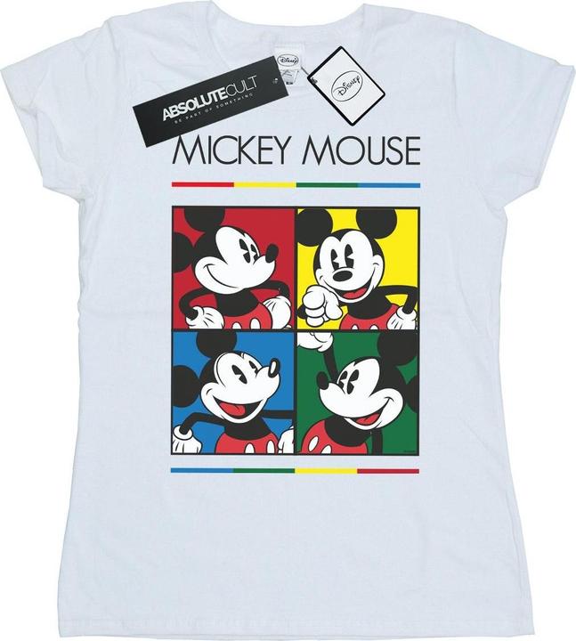 Actual product image Disney Womens/Ladies Mickey Mouse Square Colour Cotton T-Shirt (L)
