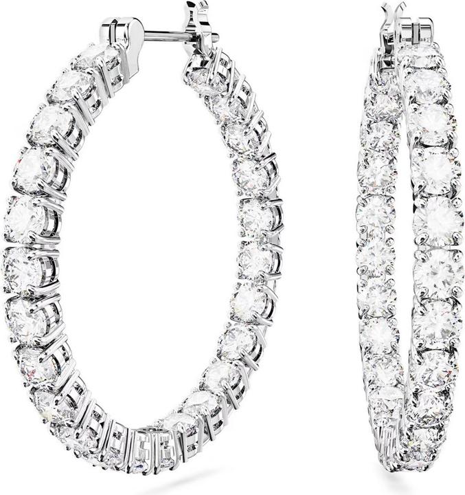 Image du produit Swarovski Créoles Matrix rondes blanches (Métal Swarovski)