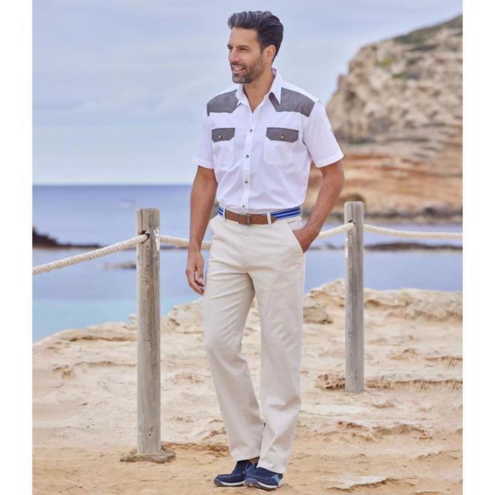 Produktbild Atlas For Men Weisses Hemd mit ChambrayDetails (5XL)