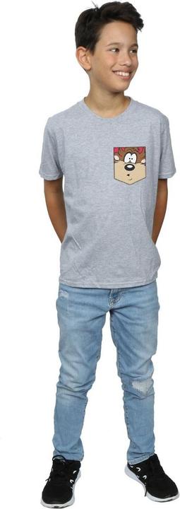 Image du produit Looney Tunes - T-shirt TASMANIAN DEVIL FACE FAUX POCKET - Garçon (128)