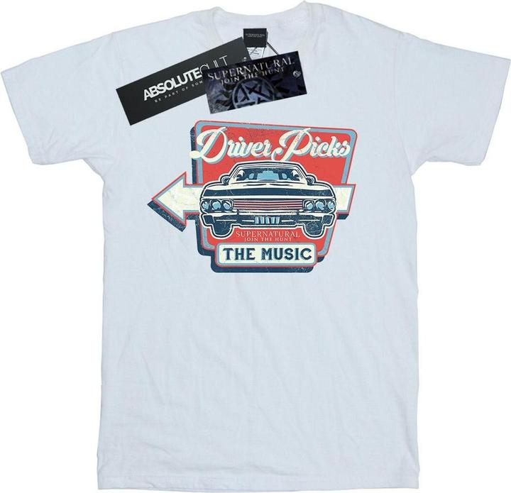 Actual product image Supernatural Womens/Ladies Driver Picks The Music Cotton Boyfriend T-Shirt (XL)