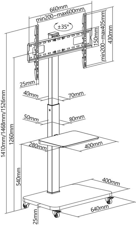 Produktbild myWall HP 108 L (Universal, 75", 40 kg)