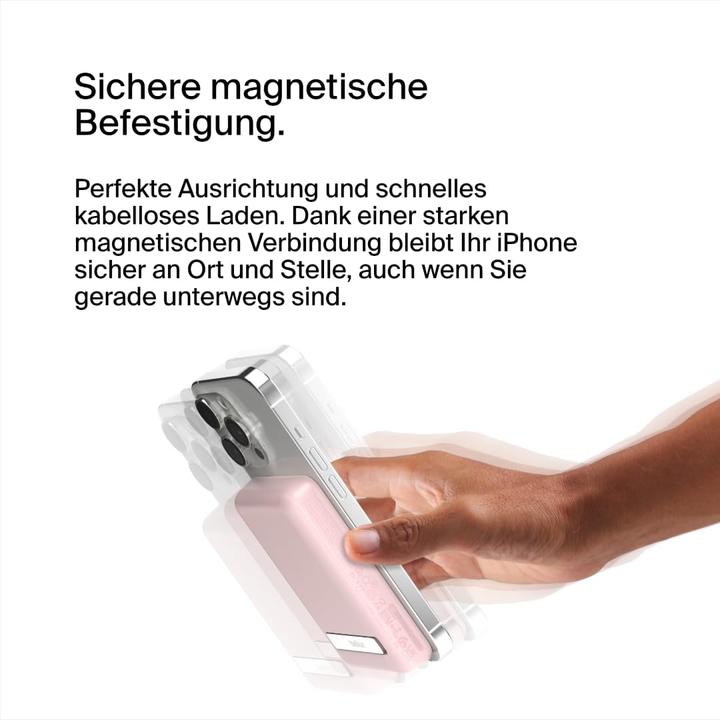 Image du produit Belkin Magnetische Powerbank, MagSafe kompatible, mit Standfunktion für iPhone (5000 mAh, 7.50 W, 7.50 Wh)