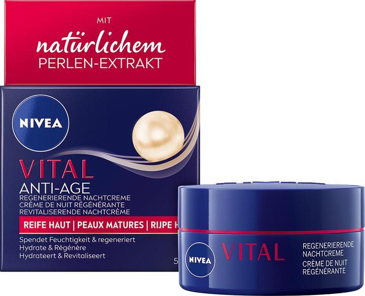 Actual product image NIVEA Vital Anti-Age Regenerating Night Cream Pot 50 ml (50 ml, Night cream)