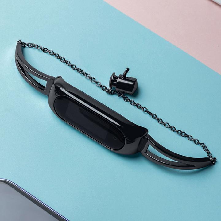 Immagine prodotto Hurtel Cinturino di ricambio in metallo per Xiaomi Mi Band 6 / 5 / 4 / 3 nero (Acciaio inossidabile)
