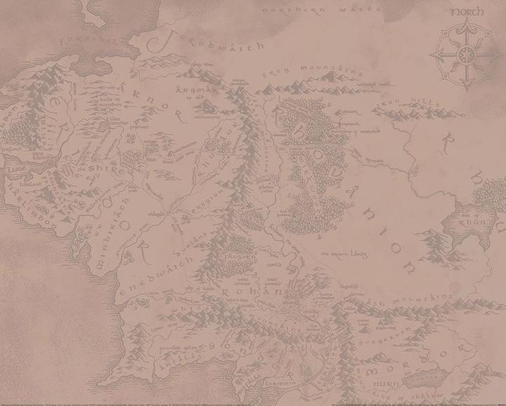 Produktbild Lord of the rings Mittelerde Papier Druck (50 x 40 cm)