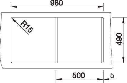 Actual product image Blanco Claron 5 S-IF (Top-mounted sink, 51 cm, 51 cm)