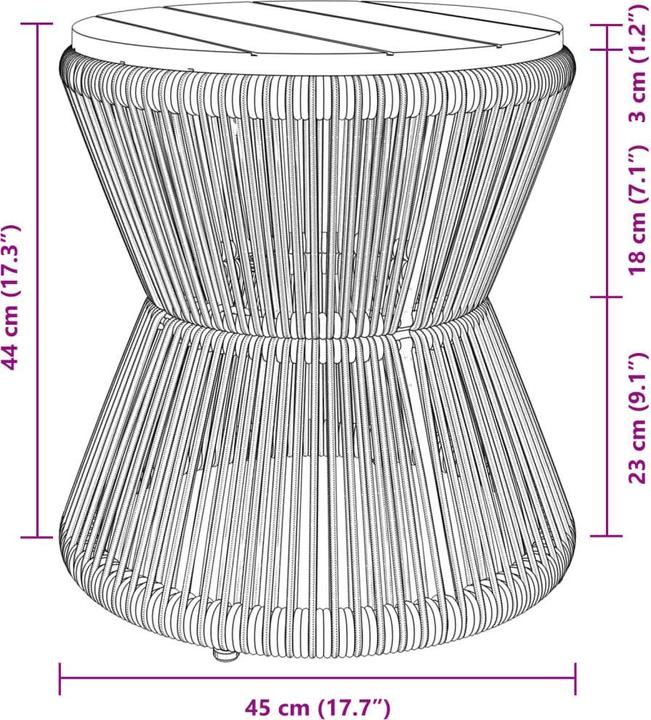 Image du produit VidaXL Table basse avec structure métallique Ø 45 x 44 cm