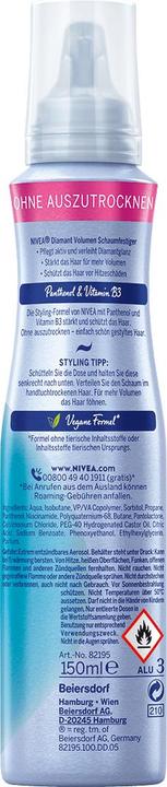 Produktbild NIVEA Diamant Volumen Schaumfestiger (150 ml, Volumenschaum)