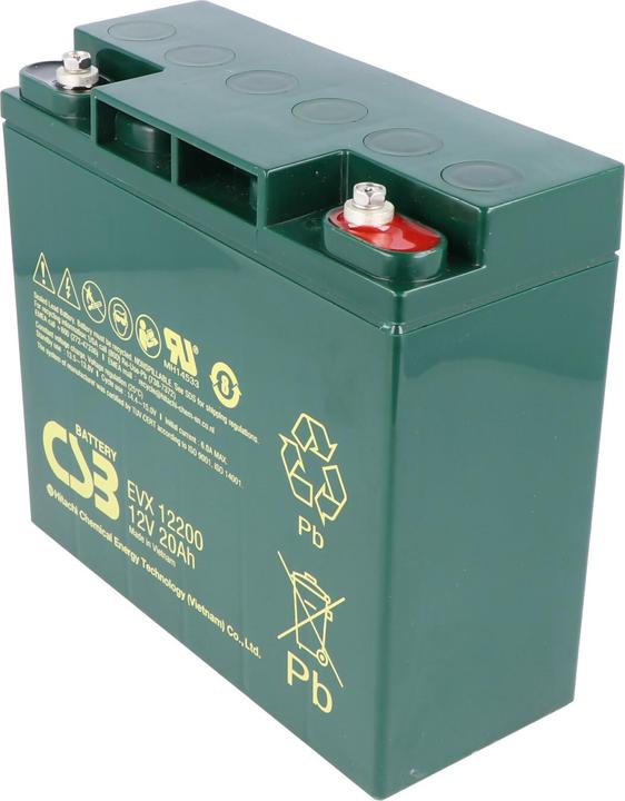 Image du produit CSB EVX12200 Batterie au plomb AGM 12 volts 20Ah, 181x76,2x167mm, résistante au cyclage, M5 femelle (12 V, 20 Ah)