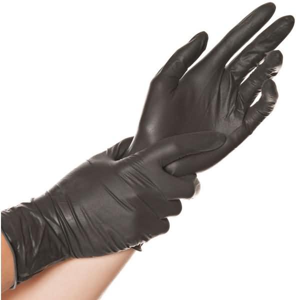 Produktbild Hygostar Latex-Handschuh ""DIABLO"", S, schwarz, puderfrei Länge: 240 mm, für Allergiker, lebensmittelecht, r (S)