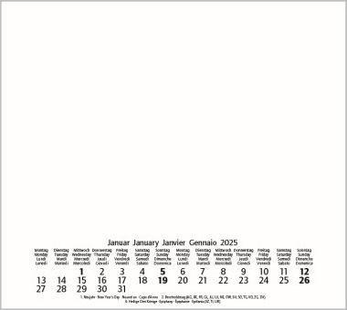 Actual product image BLANCO CALENDAR 24x21 CH WHITE (24 x 21.5 cm, Swiss German)