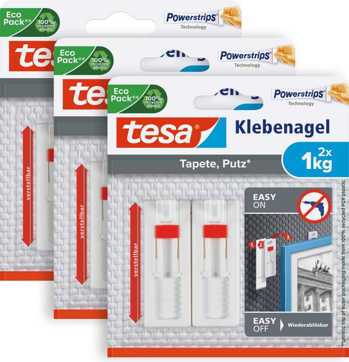 Actual product image tesa Adhesive nail for wallpaper & plaster, ideal for canvas & stretcher frames