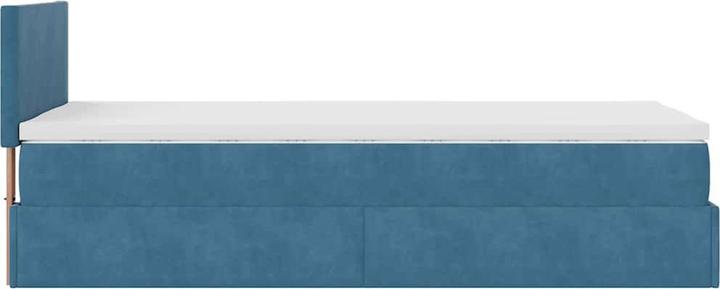 Actual product image VidaXL Ottoman bed with mattress dark blue 90x200 cm velvet (90 x 200 cm)