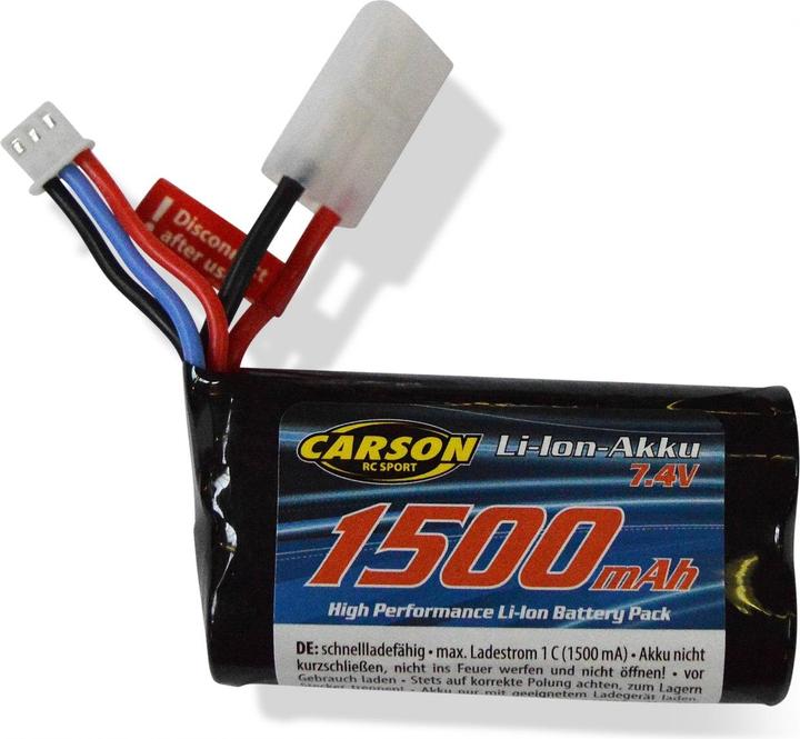 Immagine prodotto Carson Batteria di ricambio Li-Ion FE-Line 7.4V 1500mAh (7.40 V, 1500 mAh)
