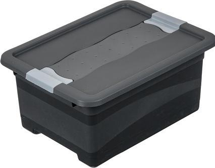Produktbild keeeper Aufbewahrungsbox "eckhart", 12 Liter, graphite/grau mit Deckel, Deckel mit Schiebeverschluss (12 l)