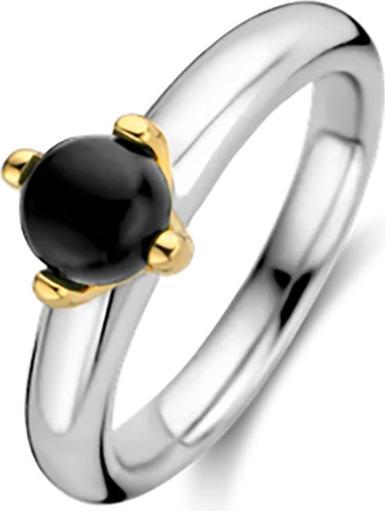 Actual product image Ti Sento Milano Ring with onyx bicolour gold plated 12126BO (56, 925 Silver)