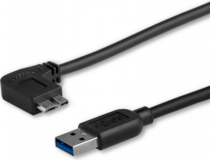 StarTech 50cm Slim Micro USB 3.0 Kabel linksgewinkelt - USB 3.1 Gen 1 (5 Gbit/s) Anschlusskabel (0.50 m, USB 3.2 Gen 1)