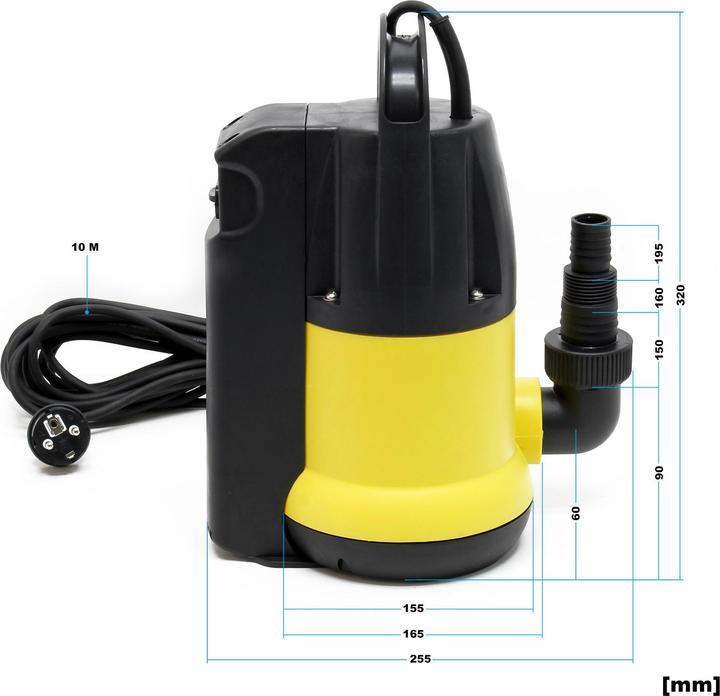 Image du produit Wiltec Pompe Eaux usées de 7000l/h 400W Hauteur de refoulement 7,5m Particules jusqu'à Ø5mm Pompe drai (Pompe des égouts)
