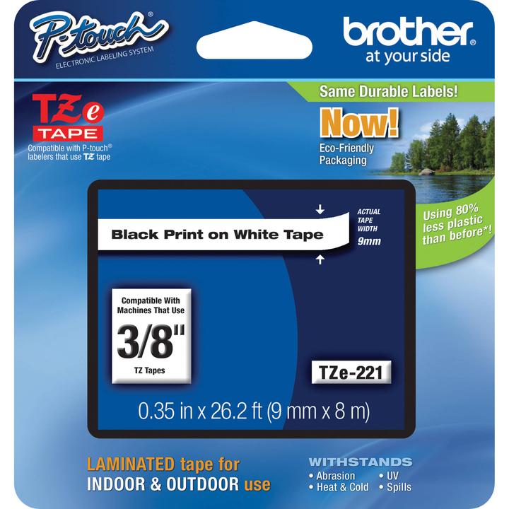 Produktbild Brother TZe-221 (0.90 cm, Schwarz, Weiss)