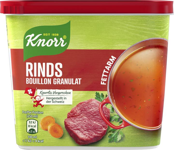 Image du produit Knorr Bouillon de boeuf granulé pauvre en graisse, pour assaisonner avec du bouillon sans graisse