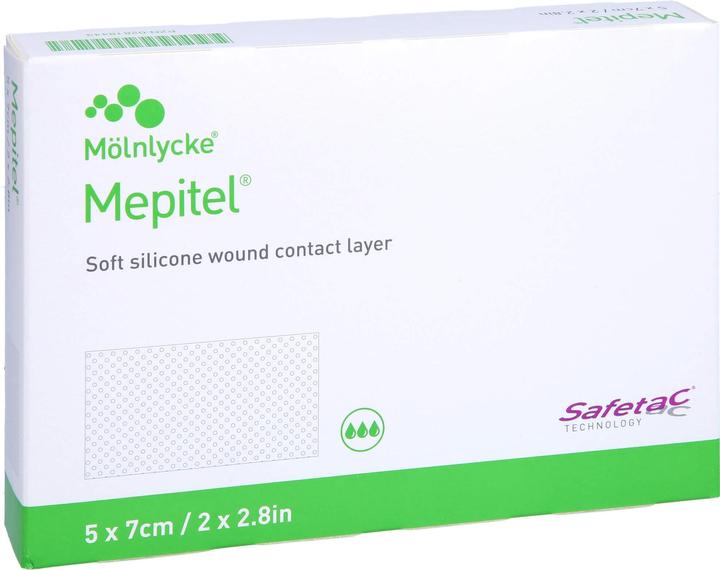 Produktbild Mölnlycke Mepitel weiche Wundkontaktauflage aus Silikon 5 x 7 cm steril, 5 St. Verband