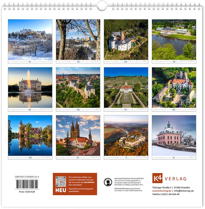 Actual product image Kalender Burgen und Schlsser Sachsen 2026 (30 x 30 cm, German)