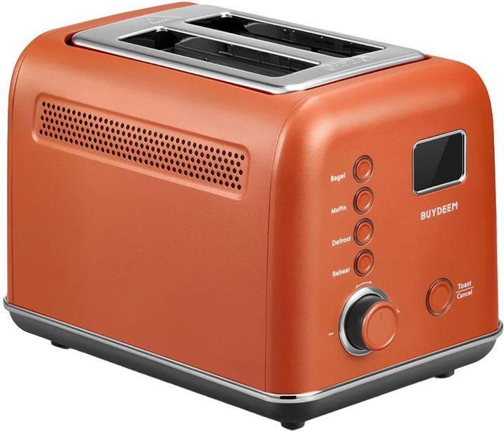 Actual product image Buydeem Toster 2 Slice Automatic Metal Toaster, model DT730E, color Koi Red, EU (EU plug)