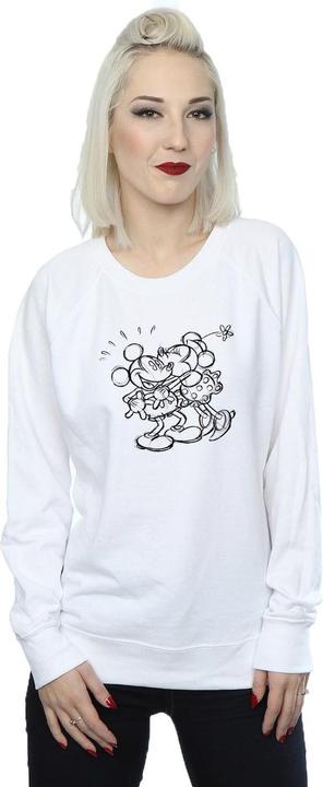Actual product image Disney Womens/Ladies Mickey And Minnie Kiss Sketch Sweatshirt (L)