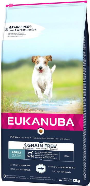 Actual product image Eukanuba Grain Free Adult S/M with Salmon (Adult, 1 pcs., 12000 g)