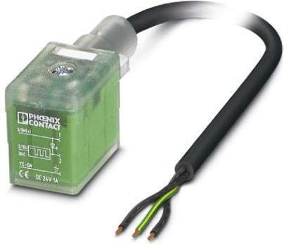 Produktbild Phoenix Contact Ventilstecker mit angespritzter Leitung 1401339 Schwarz SAC-3P-10,0-PUR/B-1L-R-ES Inhalt: 1 St.
