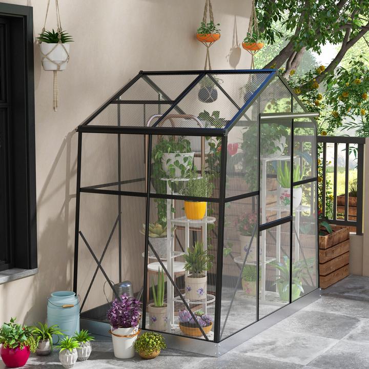 Actual product image Outsunny Greenhouse with sliding door and integrated gutter system