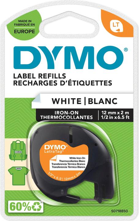Dymo LetraTag Beschriftungsband (1.20 cm, Weiss)
