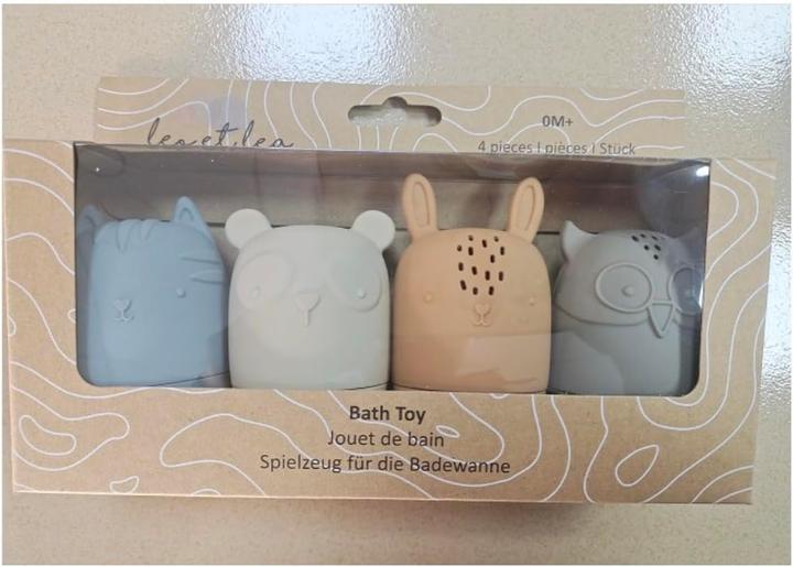Leo et Lea Badespielzeug 4er Set Silikon Montessori