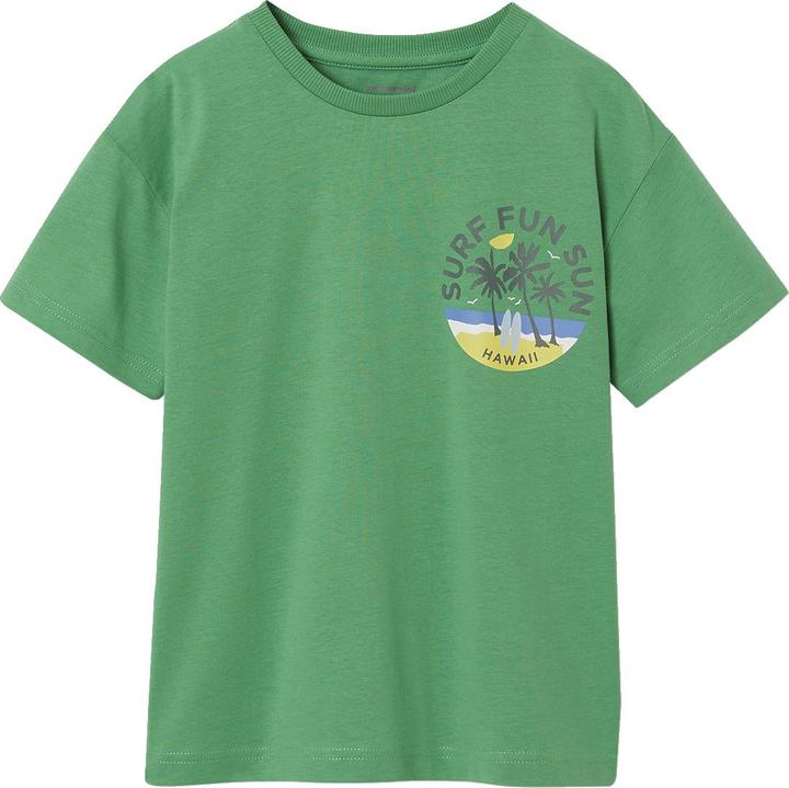 Vertbaudet Jungen T-Shirt mit Print an der Brust und Recycling-Baumwolle