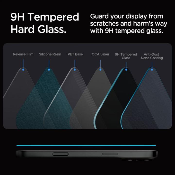 Actual product image Spigen Glas.Tr ”Ez Fit” 2-Pack forfor iPhone 16 Pro Max 6,3" privacy (2 Piece, Apple iPhone 16 Pro Max)