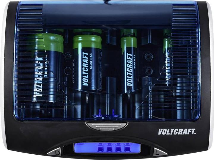 Actual product image Voltcraft Universal charger P600-LCD with USB (4 pcs., AA, AAA, 9V Block, C, D, Chargers without battery)