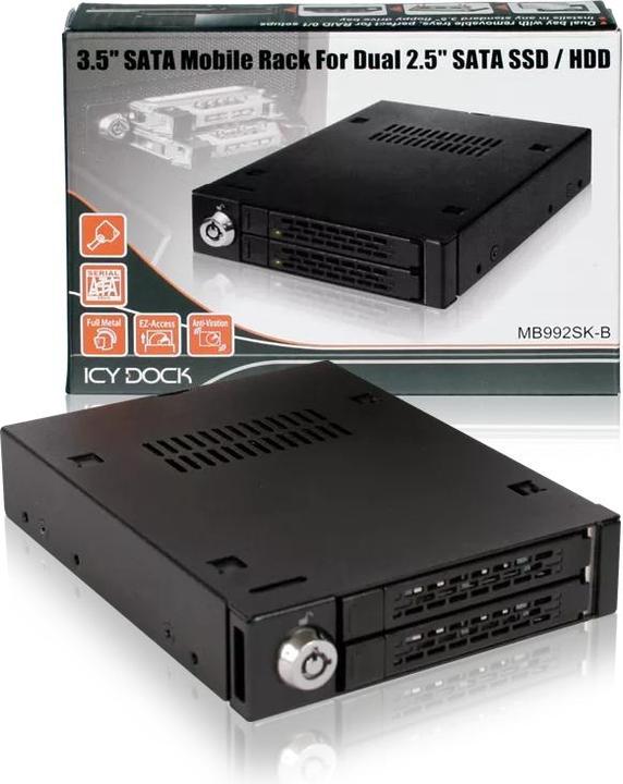 Actual product image Icy Dock removable frame 2x 2.5" MB992SK-B