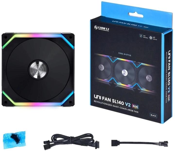 Produktbild Lian-Li UNI FAN SL140 V2 ARGB-PWM-Lüfter – 140 mm, schwarz (140 mm, 1 x)